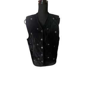 Cascade Blues Black Quilted Vest Women’s Casual Outerwear